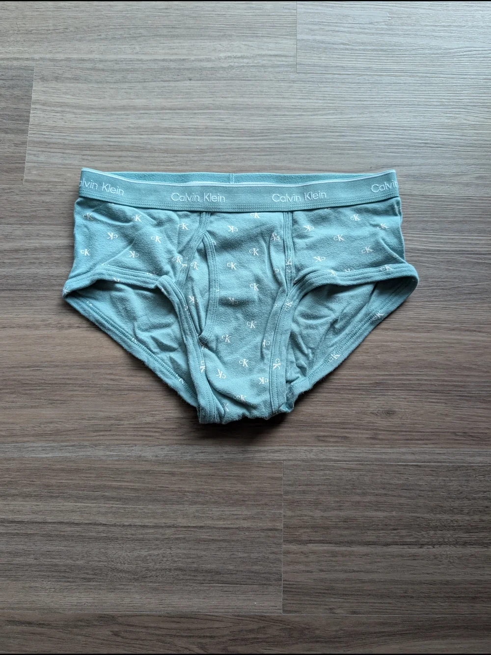 Calvin Klein Men’s Light Teal Logo Briefs